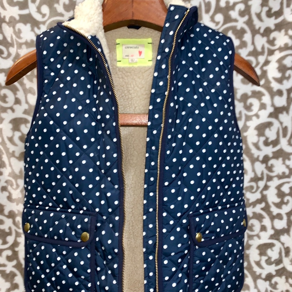 crewcuts Girls Polka-Dot Sherpa-Lined Puffer Vest
